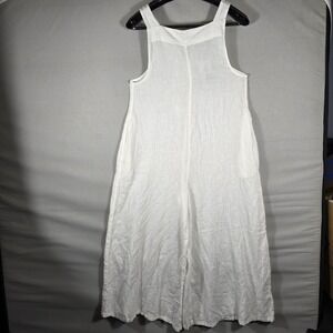 NWT‎ Haute Hippie Linen Blend Wide Leg Jumpsuit L White Resort Summer Beachwear